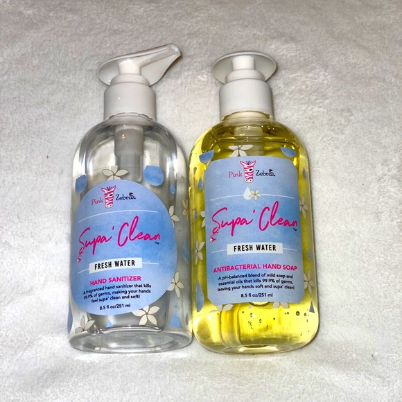 Pink Zebra antibacterial hand soap & sanitizer